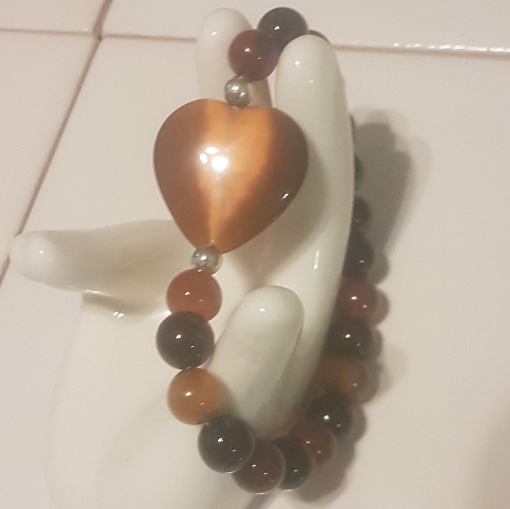 Any 2 for $40 Unisex ☕ Cat Eye and dream agate heart beaded gems bracelet